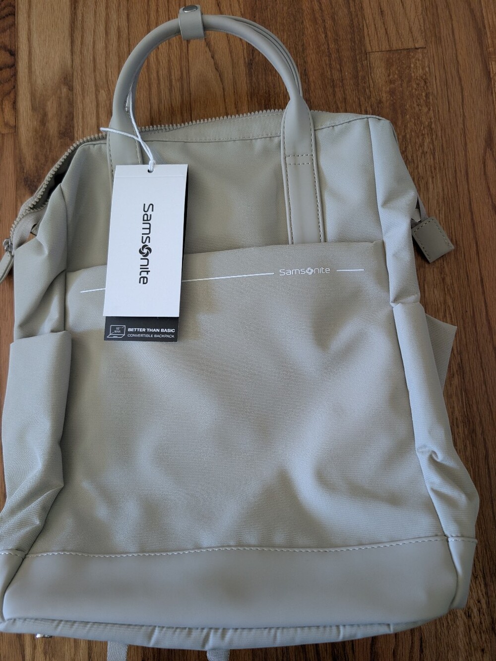 Samsonite Better Than Basic Backpack Tote in Light Gray Limestone